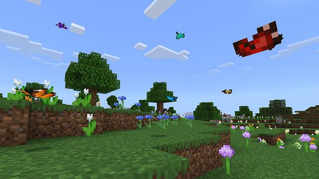 Screenshot of the Minecraft Bedrock Marketplace product Butterflies & Moths Add-On created by Paragonia.