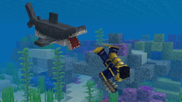 Screenshot of the Minecraft Bedrock Marketplace product Aquatic Life Add-On created by Pathway Studios.