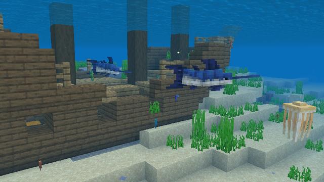 Screenshot of the Minecraft Bedrock Marketplace product Aquatic Life Add-On created by Pathway Studios.