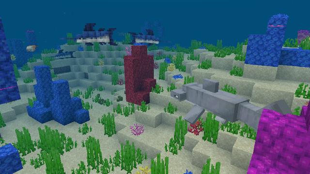 Screenshot of the Minecraft Bedrock Marketplace product Aquatic Life Add-On created by Pathway Studios.