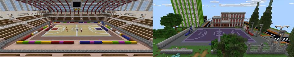 Panorama of the Minecraft Bedrock Marketplace product Basketball created by Pathway Studios.