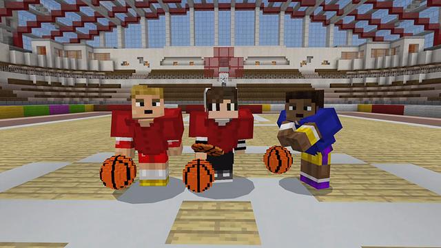 Screenshot of the Minecraft Bedrock Marketplace product Basketball created by Pathway Studios.