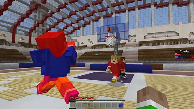 Screenshot of the Minecraft Bedrock Marketplace product Basketball created by Pathway Studios.