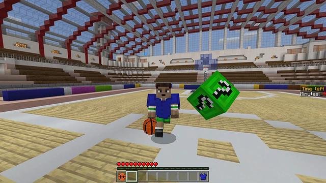 Screenshot of the Minecraft Bedrock Marketplace product Basketball created by Pathway Studios.