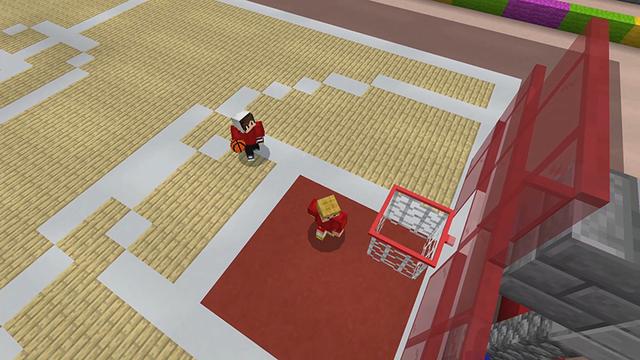 Screenshot of the Minecraft Bedrock Marketplace product Basketball created by Pathway Studios.