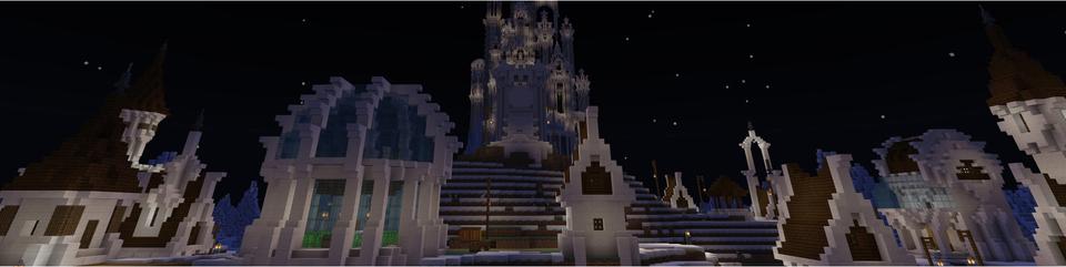 Panorama of the Minecraft Bedrock Marketplace product Blue Mountain Castle created by Pathway Studios.
