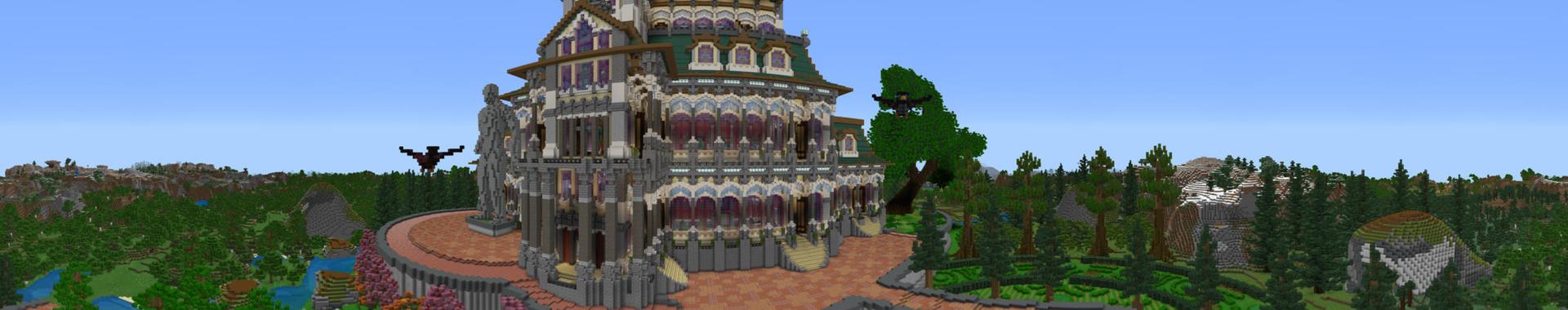 Panorama of the Minecraft Bedrock Marketplace product Car Villa created by Pathway Studios.
