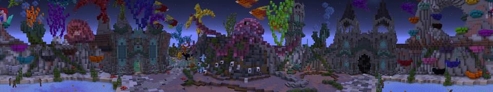 Panorama of the Minecraft Bedrock Marketplace product Castles 'n Monsters! created by Pathway Studios.