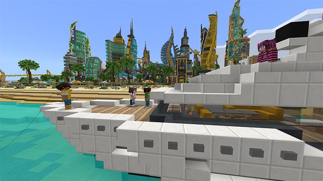 Screenshot of the Minecraft Bedrock Marketplace product City Builder Mash-up created by Pathway Studios.