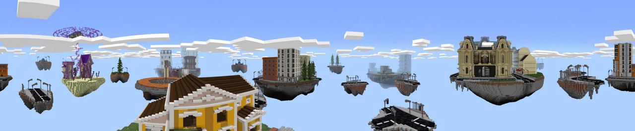 Panorama of the Minecraft Bedrock Marketplace product City Skyblock created by Pathway Studios.