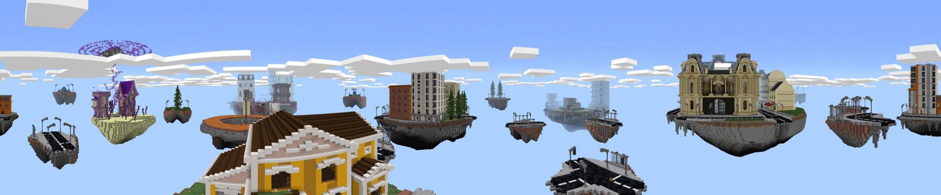 Panorama of the Minecraft Bedrock Marketplace product City Skyblock created by Pathway Studios.
