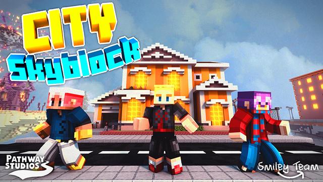 Thumbnail of the Minecraft Bedrock Marketplace product Ville Skyblock created by Pathway Studios.