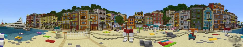 Panorama of the Minecraft Bedrock Marketplace product Coastal Retreat created by Pathway Studios.