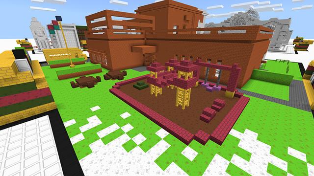 Screenshot of the Minecraft Bedrock Marketplace product Colorful City Coloring Book created by Pathway Studios.