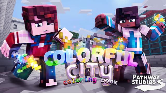 Thumbnail of the Minecraft Bedrock Marketplace product Colorful City Coloring Book created by Pathway Studios.
