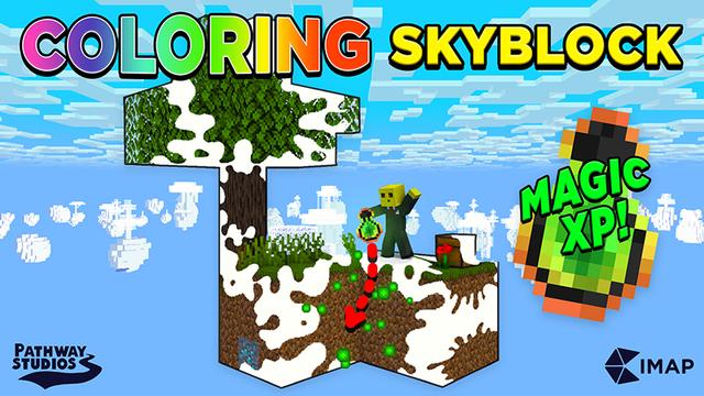 Thumbnail of the Minecraft Bedrock Marketplace product Coloring Skyblock created by Pathway Studios.