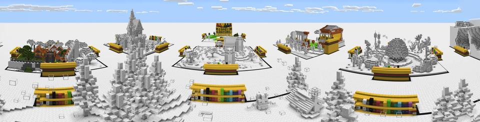 Panorama of the Minecraft Bedrock Marketplace product Crazy Crayons Coloring Book created by Pathway Studios.