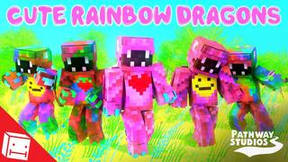 Thumbnail of the Minecraft Bedrock Marketplace product Cute Rainbow Dragons created by Pathway Studios.
