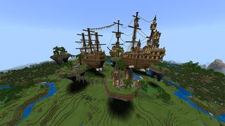 Screenshot of the Minecraft Bedrock Marketplace product Deluxe Flying Ships created by Pathway Studios.