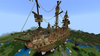 Screenshot of the Minecraft Bedrock Marketplace product Deluxe Flying Ships created by Pathway Studios.
