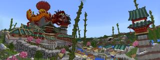 Panorama of the Minecraft Bedrock Marketplace product Dragon's Shadow created by Pathway Studios.