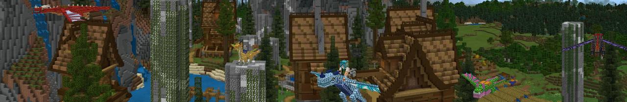 Panorama of the Minecraft Bedrock Marketplace product Dragons created by Pathway Studios.