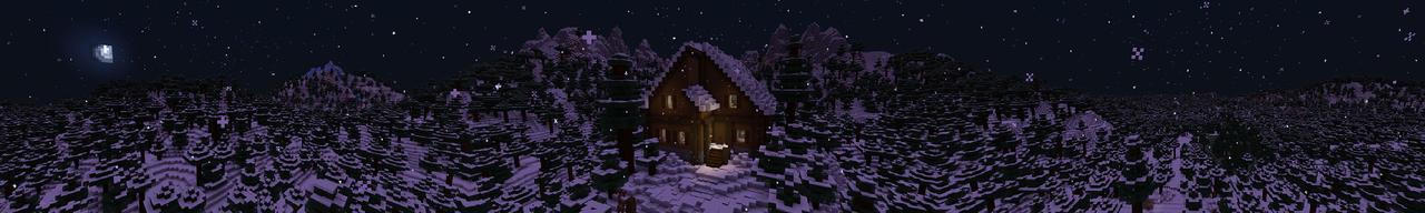 Panorama of the Minecraft Bedrock Marketplace product Escape Room: Mountain Cabin created by Pathway Studios.