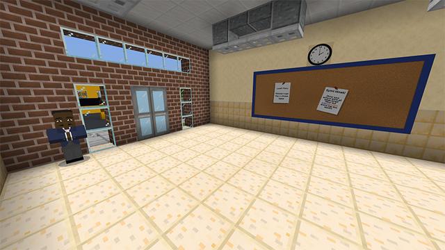 Screenshot of the Minecraft Bedrock Marketplace product Escape Room: School created by Pathway Studios.