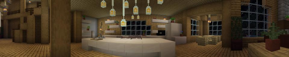 Panorama of the Minecraft Bedrock Marketplace product Escape Room: Taiga Cabin created by Pathway Studios.
