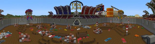 Panorama of the Minecraft Bedrock Marketplace product Extreme Monster Trucks created by Pathway Studios.