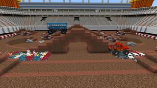 Screenshot of the Minecraft Bedrock Marketplace product Extreme Monster Trucks created by Pathway Studios.