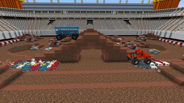Screenshot of the Minecraft Bedrock Marketplace product Extreme Monster Trucks created by Pathway Studios.