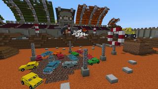 Screenshot of the Minecraft Bedrock Marketplace product Extreme Monster Trucks created by Pathway Studios.