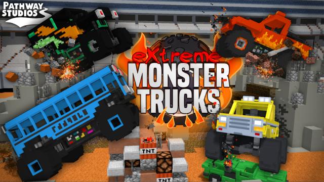 Thumbnail of the Minecraft Bedrock Marketplace product Extreme Monster Trucks created by Pathway Studios.