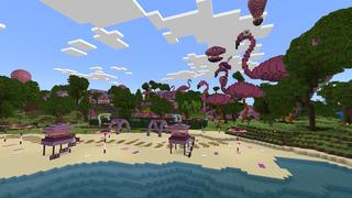 Screenshot of the Minecraft Bedrock Marketplace product Flamingo Furniture created by Pathway Studios.