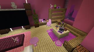Screenshot of the Minecraft Bedrock Marketplace product Flamingo Furniture created by Pathway Studios.
