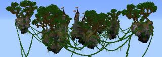 Panorama of the Minecraft Bedrock Marketplace product Floating Kingdom created by Pathway Studios.