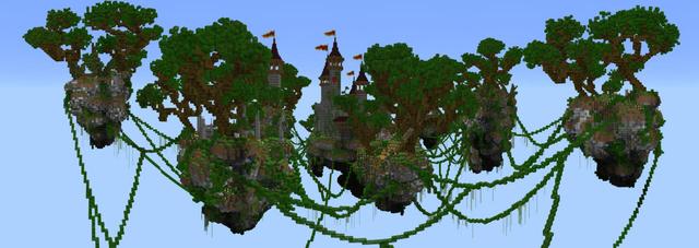 Panorama of the Minecraft Bedrock Marketplace product Floating Kingdom created by Pathway Studios.