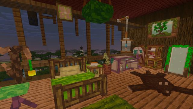 Screenshot of the Minecraft Bedrock Marketplace product Forest Furniture created by Pathway Studios.