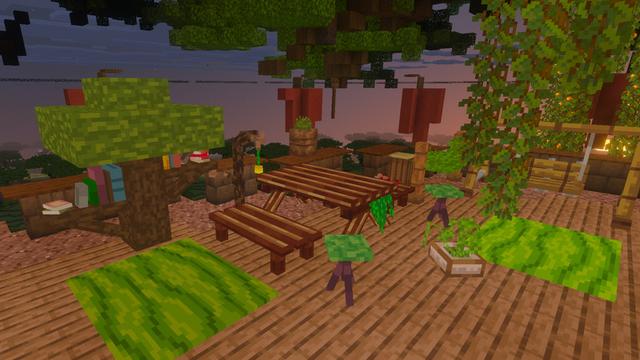 Screenshot of the Minecraft Bedrock Marketplace product Forest Furniture created by Pathway Studios.