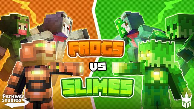 Thumbnail of the Minecraft Bedrock Marketplace product Frogs vs Slimes created by Pathway Studios.