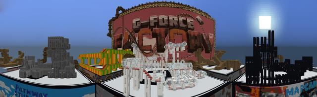 Panorama of the Minecraft Bedrock Marketplace product G-Force Factory created by Pathway Studios.