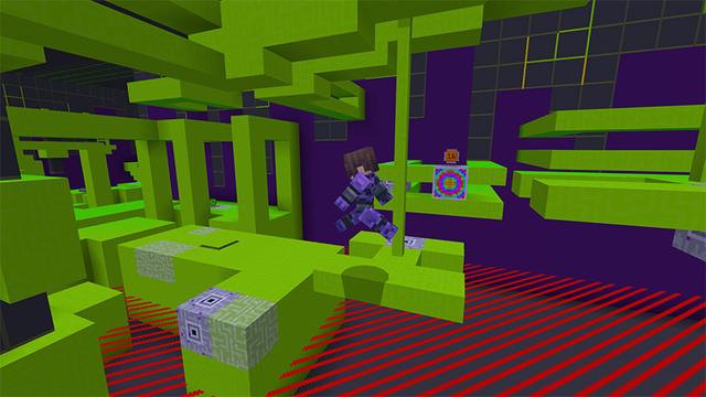 Screenshot of the Minecraft Bedrock Marketplace product Glitch Runner: Endless Parkour created by Pathway Studios.