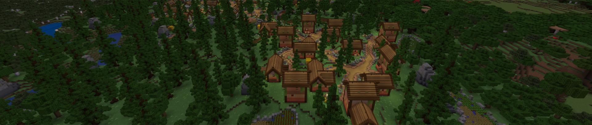 Panorama of the Minecraft Bedrock Marketplace product Gloomy Village created by Pathway Studios.