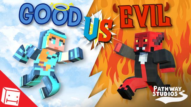 Thumbnail of the Minecraft Bedrock Marketplace product Good vs. Evil created by Pathway Studios.
