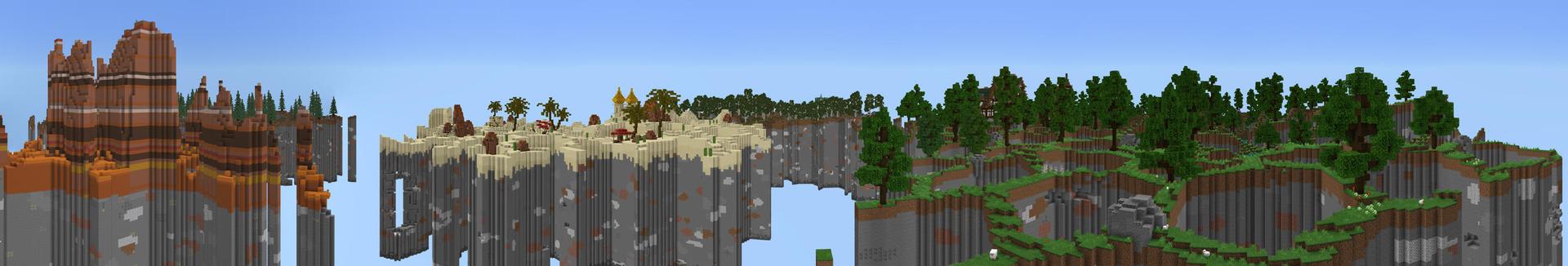 Panorama of the Minecraft Bedrock Marketplace product Hexagon Survival created by Pathway Studios.
