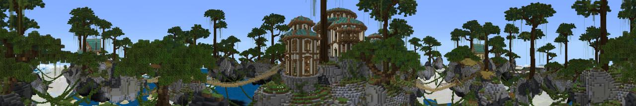 Panorama of the Minecraft Bedrock Marketplace product Hylarion Skylands created by Pathway Studios.