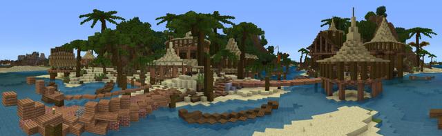 Panorama of the Minecraft Bedrock Marketplace product Isles of Aloha created by Pathway Studios.