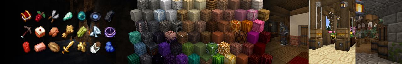 Panorama of the Minecraft Bedrock Marketplace product Jicklus Resource Pack created by Pathway Studios.