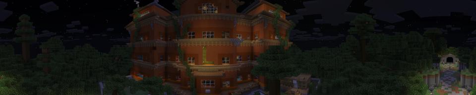 Panorama of the Minecraft Bedrock Marketplace product L'Brour Mansion created by Pathway Studios.